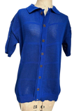Blusa Polo Mosaico Calada- Azul Rey