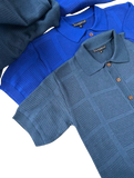 Blusa Polo Mosaico Calada- Azul Rey