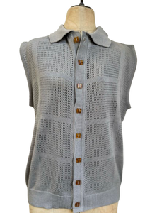 Chaleco mosaico calado- Gris