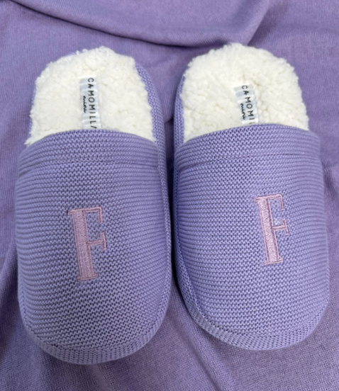 Pantuflas Camomilla- Tejido waffle Lila