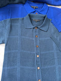Blusa Polo Mosaico Calada- Azul